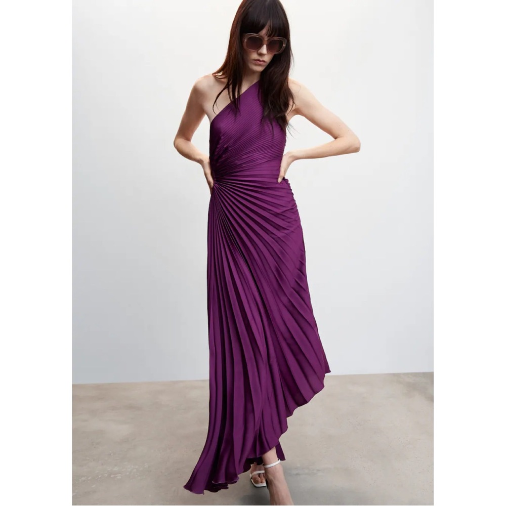 Mango Asymmetrical Purple Dress - Picture 5 of 7